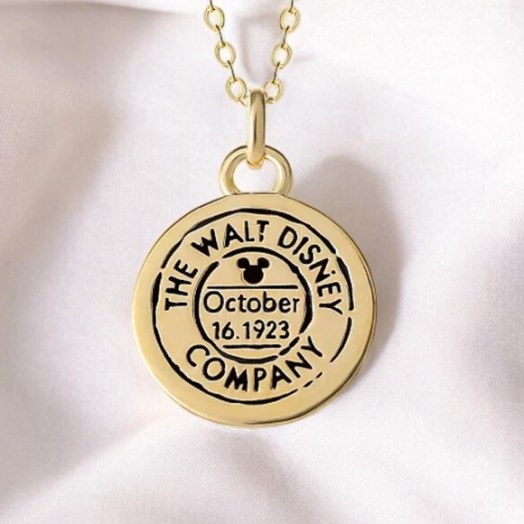 DISNEY. Mickey Mouse 18K Gold Plated Sterling Silver Pendent Necklace, 18 inch - Picture 2 of 4